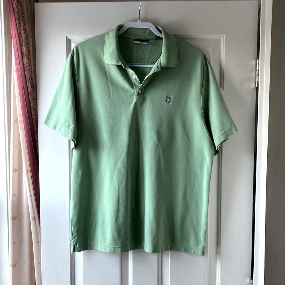 Chaps Golf Cotton Blend Polo Short Sleeve Shirt Green Size L